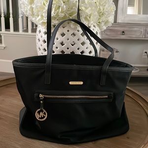 Michael Kors Leather Trimmed Nylon Tote Bag